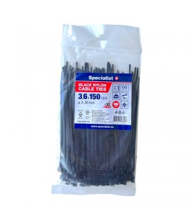 #31716 [81-3-3140J] SPECIALIST+ nylon cable ties, black, 3.6x150 mm, 100 pcs