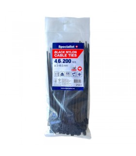#31722 [81-3-4200J] SPECIALIST+ nylon cable ties, black, 4.6x200 mm, 100 pcs